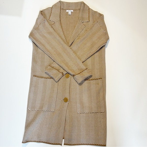 *Nine West Fall/ Winter Zig Zag Coatigan/ Cardigan with Front Pockets* - Picture 1 of 14